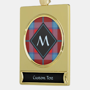 Clan MacTavish Tartan Gold Plated Banner Ornament