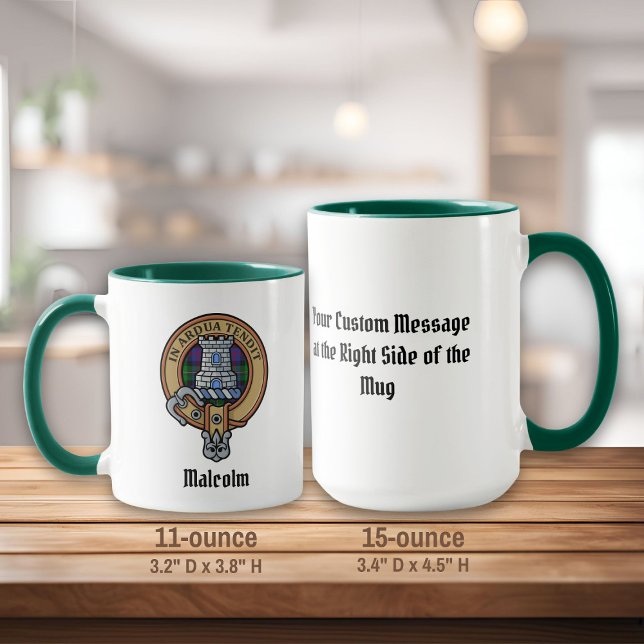 Clan Malcolm Crest over Tartan Mug (Creator Uploaded)