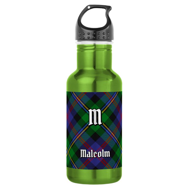 Clan Malcolm Tartan 532 Ml Water Bottle (Front)
