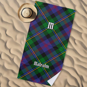 Clan Malcolm Tartan Beach Towel