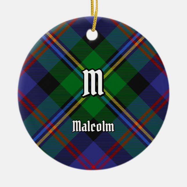 Clan Malcolm Tartan Ceramic Ornament (Front)