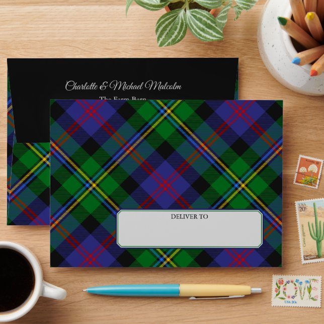 Clan Malcolm Tartan Envelope (Desk)