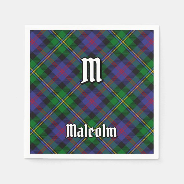Clan Malcolm Tartan Napkin (Front)