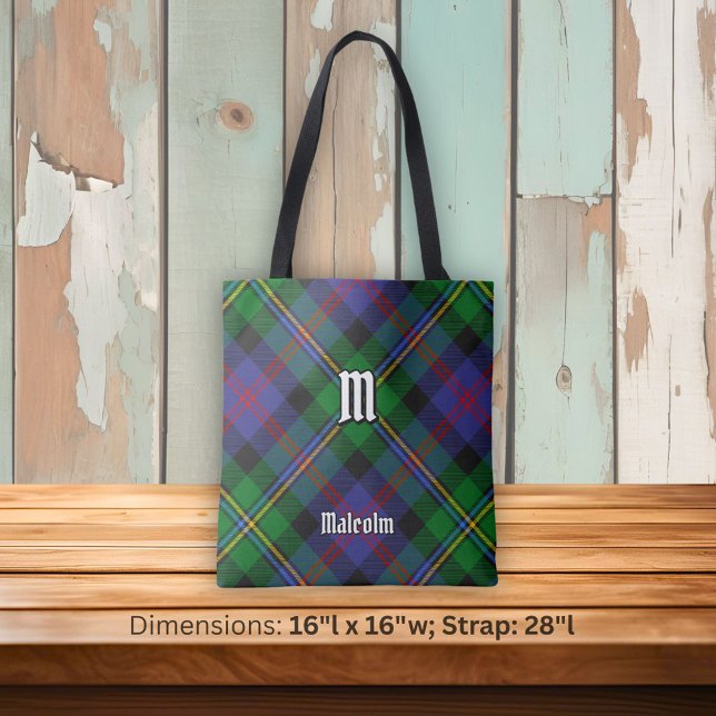 Clan Malcolm Tartan Tote Bag (Creator Uploaded)