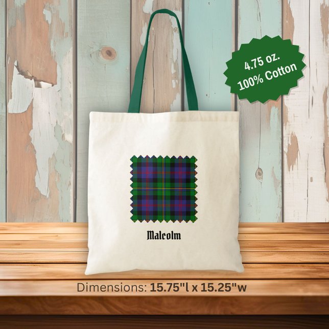 Clan Malcolm Tartan Tote Bag (Creator Uploaded)