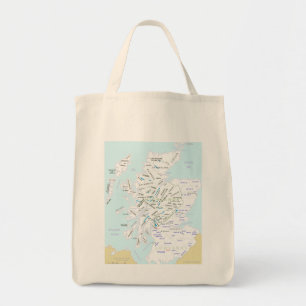 Clan Map of Scotland Grocery Tote