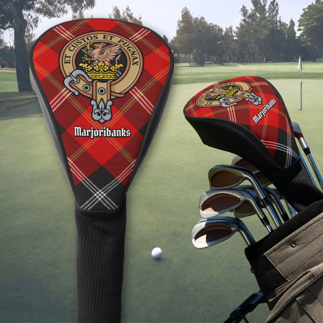 Clan Marjoribanks Crest over Tartan Golf Head Cover (Creator Uploaded)