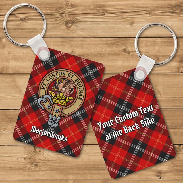 Clan Marjoribanks Crest over Tartan Key Ring (Creator Uploaded)