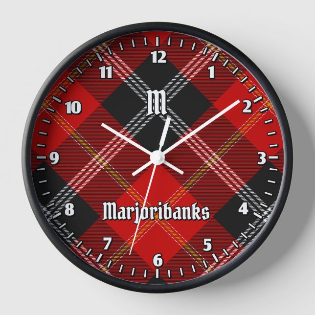 Clan Marjoribanks Tartan Clock (Front)