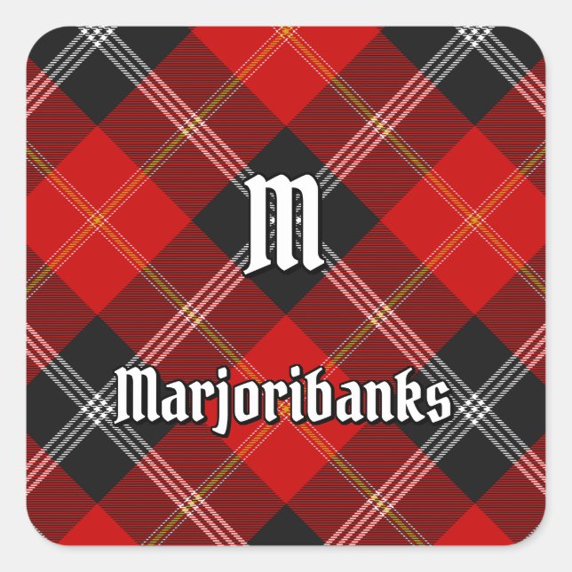Clan Marjoribanks Tartan Square Sticker (Front)