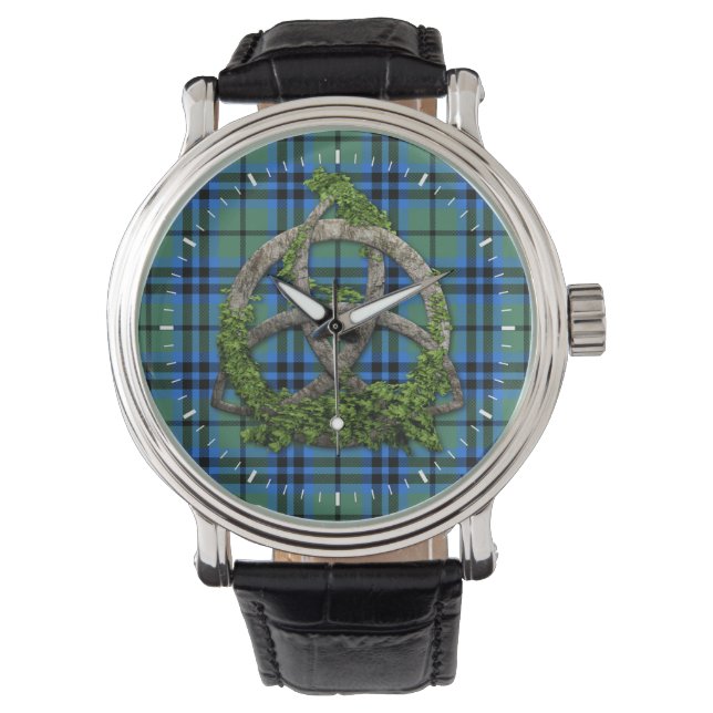 Clan Marshall Tartan Celtic Trinity Watch (Front)