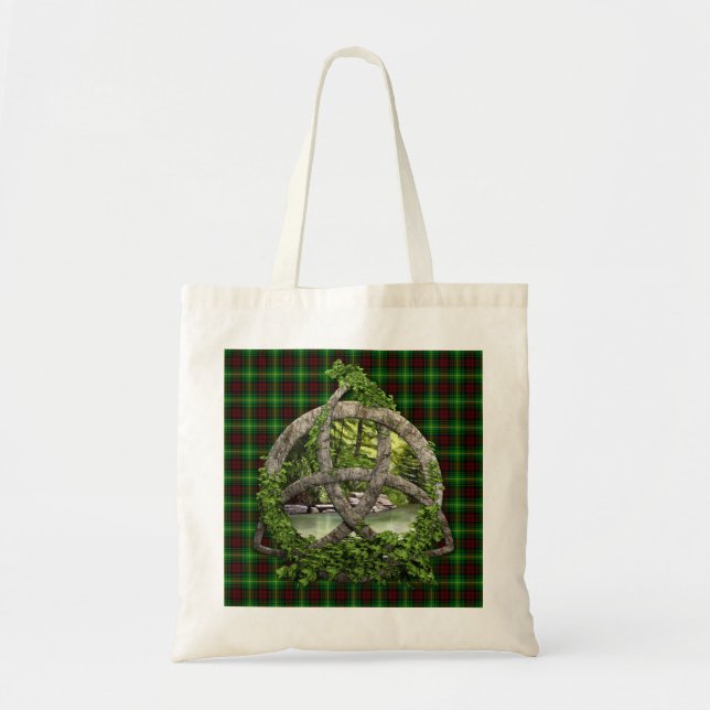 Clan Martin Tartan Celtic Trinity Tote Bag (Front)
