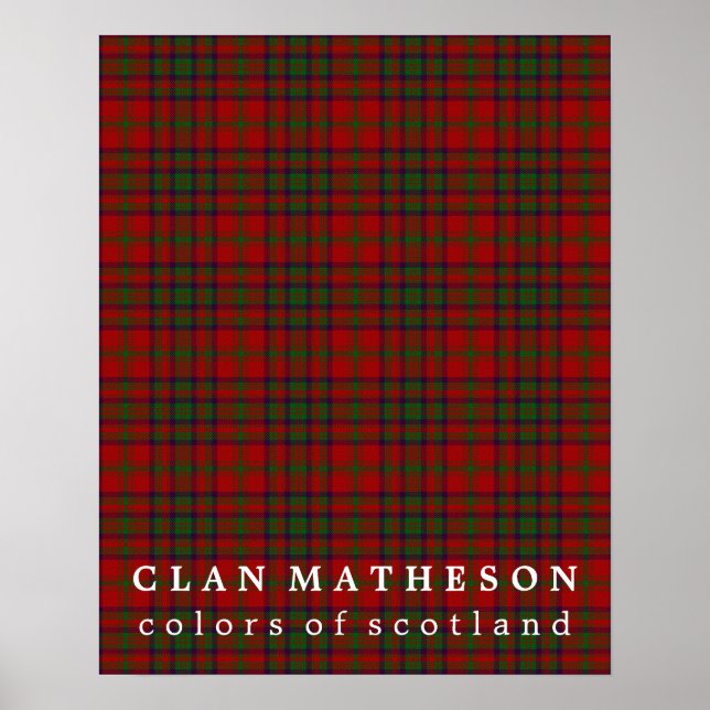 Clan Matheson Colours of Scotland Tartan Poster (Front)