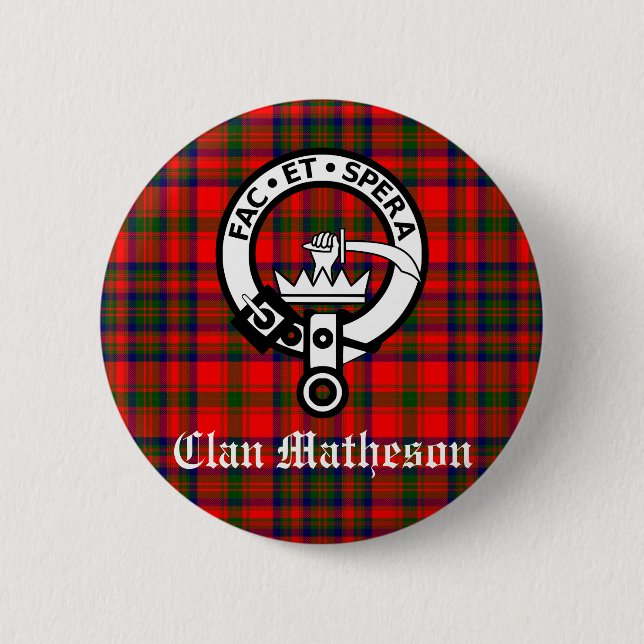 Clan Matheson Crest Badge and Tartan  (Front)