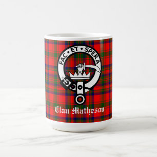 Clan Matheson Crest Badge and Tartan  Coffee Mug