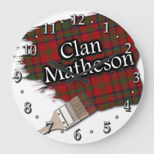 Clan Matheson Tartan Paint Brush Clock