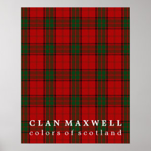 Clan Maxwell Colours of Scotland Tartan Poster