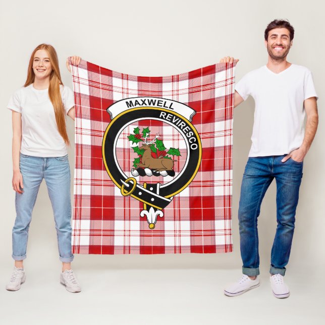 Clan Maxwell Plaid Tartan Plaid Fleece Blanket (In Situ)