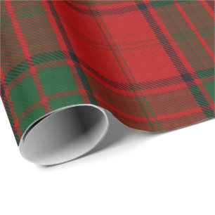 Clan Maxwell Scottish Red Green Tartan Wrapping Paper