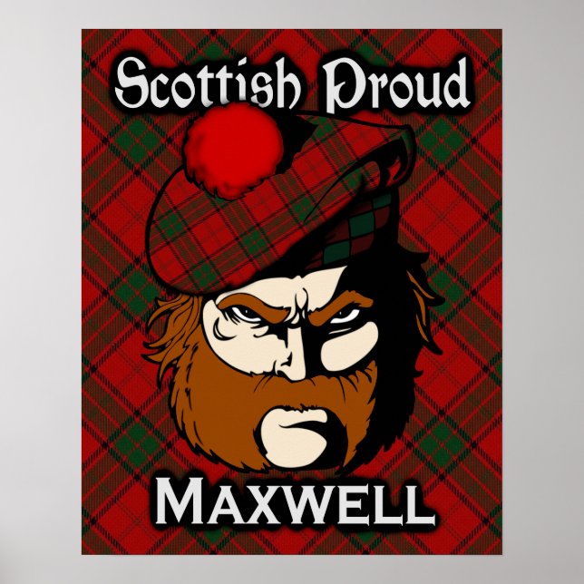 Clan Maxwell Scottish Tartan Poster (Front)