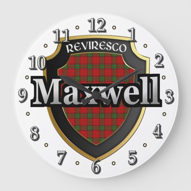 Clan Maxwell Tartan Scottish Dream Clock (Front)