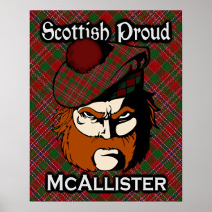 Clan McAllister Scottish Tartan Poster