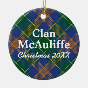 Clan McAuliffe Irish Tartan Ceramic Ornament