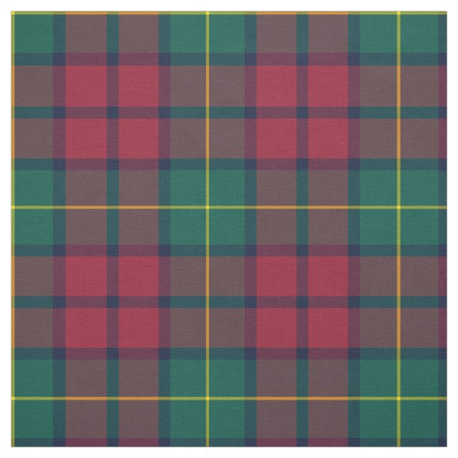 Clan McCarthy Tartan Green and Red Plaid Fabric (Swatch)