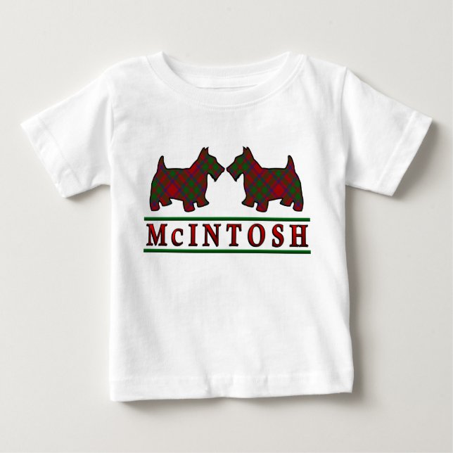 Clan McIntosh Scottie Dogs Scottish Clan Tartan Baby T-Shirt (Front)