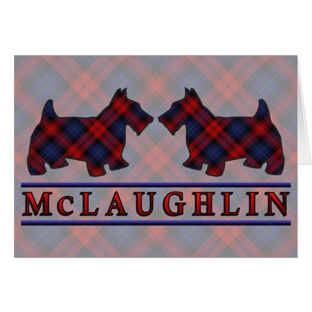 Clan McLaughlin MacLachlan Tartan Scottie Dogs (Front Horizontal)