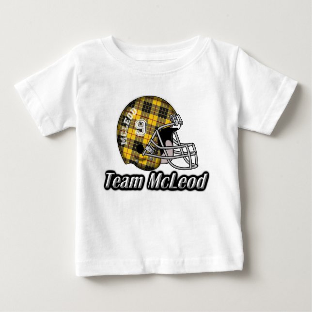 Clan McLeod MacLeod Tartan Team Football Helmet Baby T-Shirt (Front)