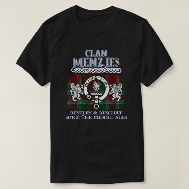 Clan Menzies crest Scottish clans Scottish surname T-Shirt (Design Front)