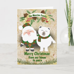 Clan Menzies Hunting Tartan Plaid Christmas Holiday Card