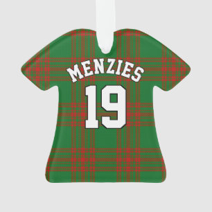 Clan Menzies Red and Green Tartan Christmas Jersey Ornament