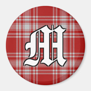 Clan Menzies Red and White Tartan Plaid Accents Magnet