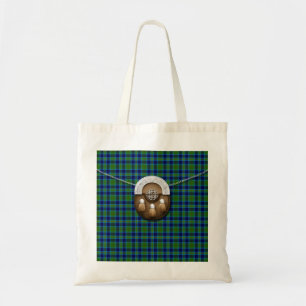 Clan Miller Tartan And Sporran Tote Bag