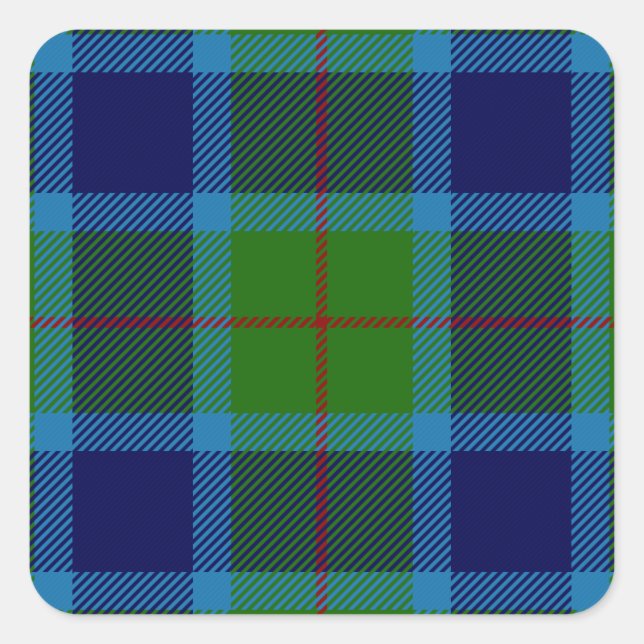 Clan Miller Tartan Square Sticker (Front)