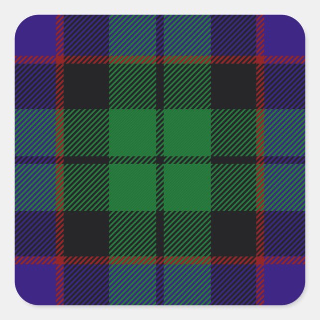 Clan Mitchell Tartan Square Sticker (Front)