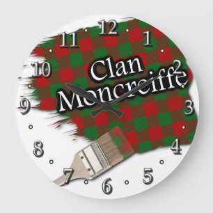 Clan Moncreiffe Tartan Paint Brush Clock