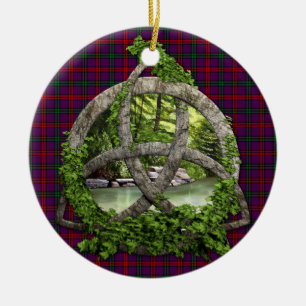 Clan Montgomery Tartan Celtic Trinity Ceramic Ornament