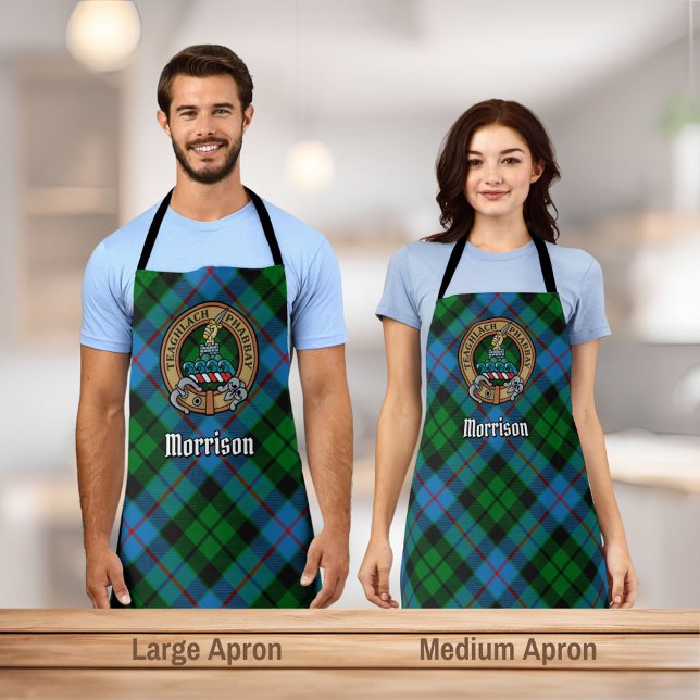 Clan Morrison Crest over Hunting Tartan Apron (Creator Uploaded)