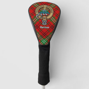 Clan Morrison Crest over Red Tartan Golf Head Cover