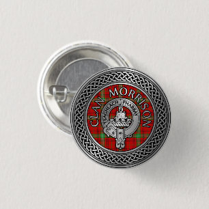 Clan Morrison Crest & Tartan Knot Button