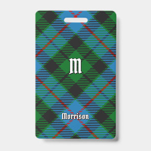 Clan Morrison Hunting Tartan Badge ID Badge