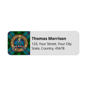 Clan Morrison Hunting Tartan Label Return Address Label