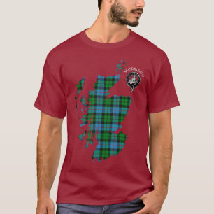 Clan Morrison Hunting Tartan Map & Crest T-Shirt