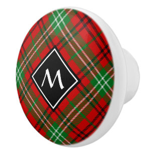 Clan Morrison Red Tartan Ceramic Knob
