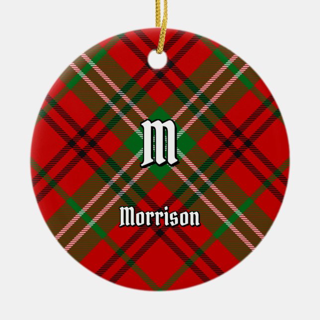 Clan Morrison Red Tartan Ceramic Ornament (Front)
