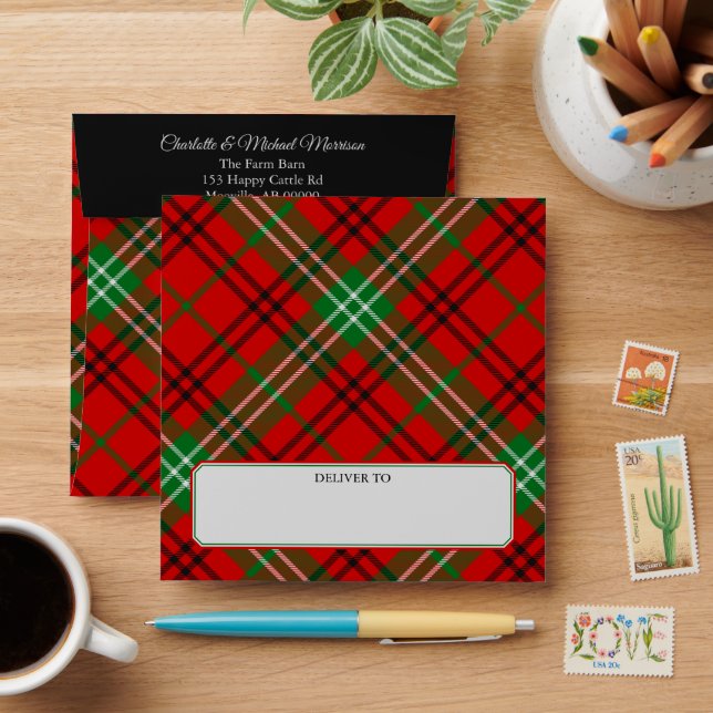 Clan Morrison Red Tartan Envelope (Desk)