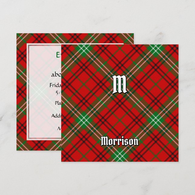 Clan Morrison Red Tartan Invitation (Front/Back)